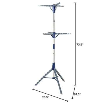 Honey-Can-Do 2-Tier Collapsible Tripod Clothes Drying Rack DRY-09220 Chrome