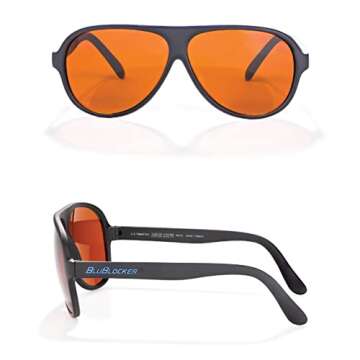 BluBlocker, Black Original Aviator Sunglasses with Polarized, Scratch Resistant Lens | Blocks 100% of Blue Light and UVA & UVB Rays | Retro | Gender Neutral| 0406K | Blue Light Glasses | Sunglasses