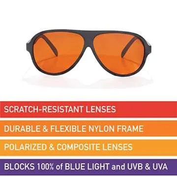 BluBlocker, Black Original Aviator Sunglasses with Polarized, Scratch Resistant Lens | Blocks 100% of Blue Light and UVA & UVB Rays | Retro | Gender Neutral| 0406K | Blue Light Glasses | Sunglasses