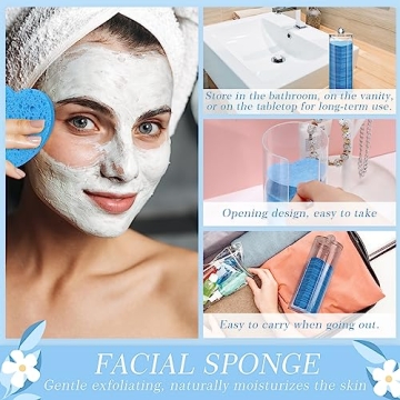 Sieral 120 Pcs Compressed Facial Sponges Set