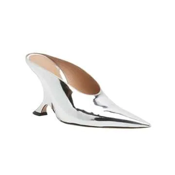 Vertundy Women's Metallic Wedge Heeled Mules - Chic & Comfortable Fashion