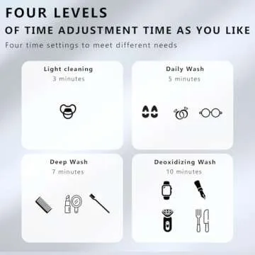 Ultrasonic Jewelry Cleaner, 49kHz Jewelry Cleaner Ultrasonic Machine with LED Display, 21.64 Oz (640ML) Portable Ultrasonic Cleaner for Glasses, Ring, Watch Band, Retainer, Dentures, Coin, Silver