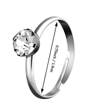 Whaline 36 Packs Silver Diamond Engagement Rings Bridal Shower Rings for Wedding Table Decorations, ...