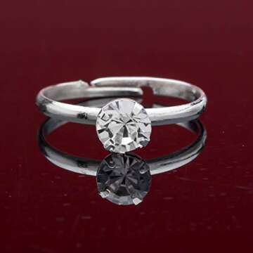 Whaline 36 Packs Silver Diamond Engagement Rings Bridal Shower Rings for Wedding Table Decorations, Party Supply, Favor Accents, Cupcake Toppers