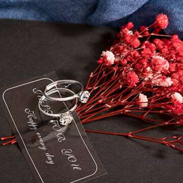 Whaline 36 Packs Silver Diamond Engagement Rings Bridal Shower Rings for Wedding Table Decorations, Party Supply, Favor Accents, Cupcake Toppers