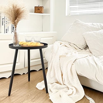 CADANI Round Side Table - Stylish Metal Accent for Small Spaces