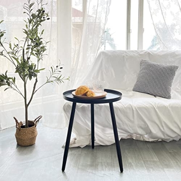 CADANI Round Side Table - Stylish Metal Accent for Small Spaces