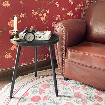 CADANI Round Side Table - Stylish Metal Accent for Small Spaces