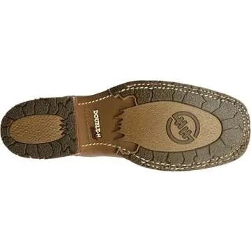 Double-H 11" Anton Steel Toe Western Boots for Men - Square Toe Leather Upper with Oil- and Slip-Resistant I.C.E. Outsole, EH-Rated and Made in USA, Brown - 12