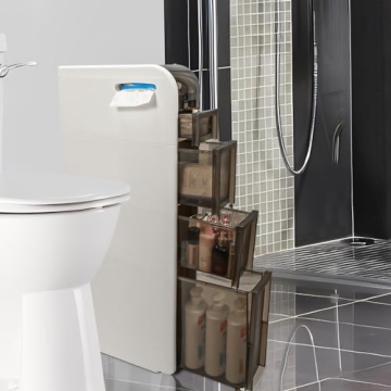 BAISRGS 4-Tier Narrow Bathroom Floor Cabinet for Optimal Space