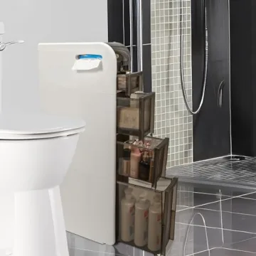 BAISRGS 4-Tier Narrow Bathroom Floor Cabinet for Optimal Space