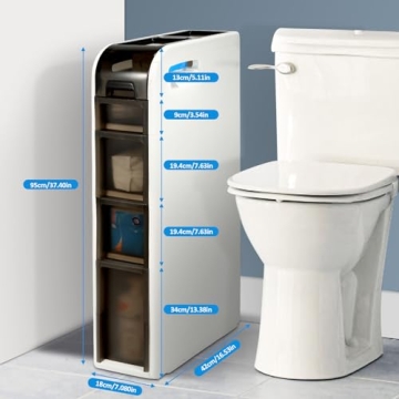 BAISRGS 4-Tier Narrow Bathroom Floor Cabinet for Optimal Space