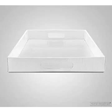 Stylish 18"x12" Faux Leather Serving Tray with Handles