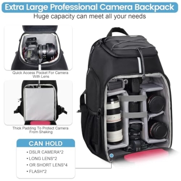 Endurax Camera Backpack Large DSLR Drone with Laptop Holder