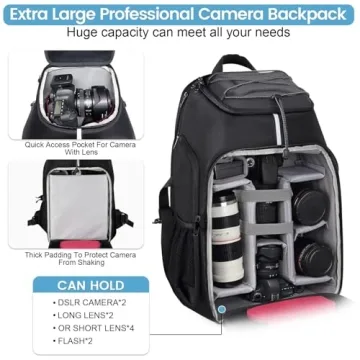 Endurax Camera Backpack Large DSLR Drone with Laptop Holder