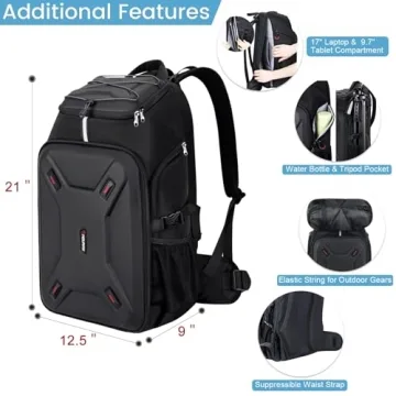 Endurax Camera Backpack Large DSLR Drone with Laptop Holder