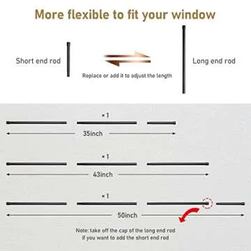 Stylish Black Curtain Rods for 28-48 Inch Windows - Durable Design