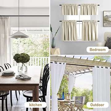 Black Curtain Rods for Windows 28 to 48 Inch - 5/8 Inch Small Curtain Rod Set - Heavy Duty Cafe Drapery Rods with Brackets - Rustic Matte