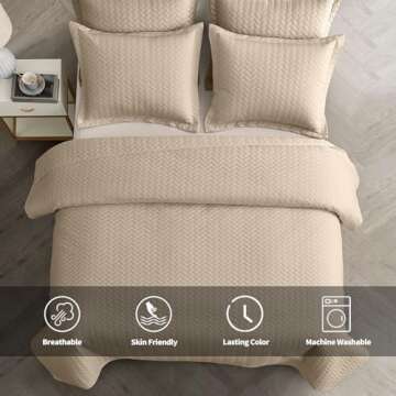 Maple&Stone Summer Quilt Set, Lightweight Bedspread Ultrasonic Chevron Pattern Light Coverlet for Al...