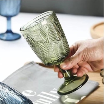 Taganov Green Drinking Glasses Set of 6 - Elegant, Unique, Versatile