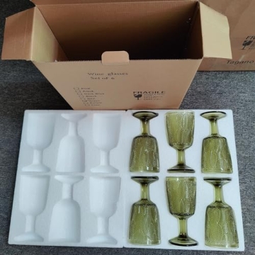 Taganov Green Drinking Glasses Set of 6 - Elegant, Unique, Versatile
