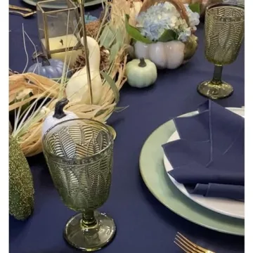 Taganov Green Drinking Glasses Set of 6 - Elegant, Unique, Versatile