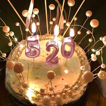 Elegant Pink 2nd Birthday Candle for Cake Decoration