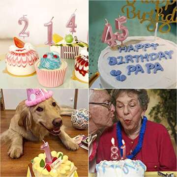 Elegant Pink 2nd Birthday Candle for Cake Decoration