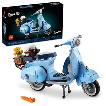 LEGO Icons Vespa 125 Scooter Model Building Kit 10298, Vintage Italian Iconic Model Moped, Display H...