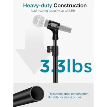 InnoGear Desktop Microphone Stand, Upgraded Adjustable Table Mic Stand with Mic Clip and 5/8" Male to 3/8" Female Screw for Blue Yeti Snowball Spark & Other Microphone, Pack of 2