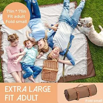 Tiny Land 2 in 1 Waterproof Picnic Blanket for All Outdoor Activities