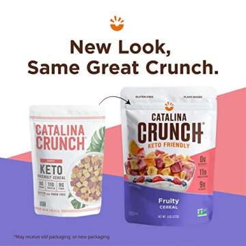 Catalina Crunch Fruity Cereal | Low Carb, Sugar Free, Gluten Free | Vegan, Plant Based Protein | Breakfast Protein Cereals | Keto Friendly Food