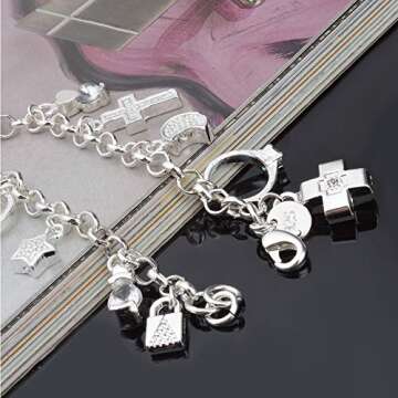 Aeora S925 Silver Thirteen Hanging Pieces Bracelet For Women