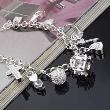 Aeora S925 Silver Thirteen Hanging Pieces Bracelet For Women