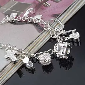 Aeora S925 Silver Thirteen Hanging Pieces Bracelet For Women