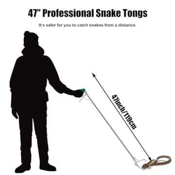 GYORGKSHI 47" Extra Heavy Duty Snake Tongs for Safe Reptile Handling