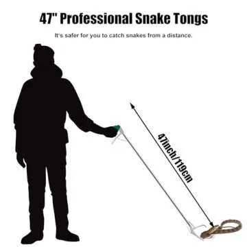 GYORGKSHI 47" Extra Heavy Duty Snake Tongs for Safe Reptile Handling