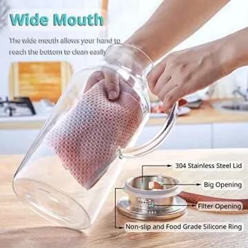 Elegant 88 oz Glass Pitcher with Dual Pour Lid