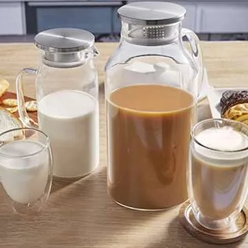 Elegant 88 oz Glass Pitcher with Dual Pour Lid