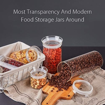 ZENS 10oz Airtight Glass Kitchen Canister Jar Set