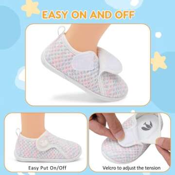 FEETCITY Slip On Toddler Shoes Boys Girls Kids Sport Sneakers Baby First Walking Shoes Breathable Toddler Athletic Running Shoes