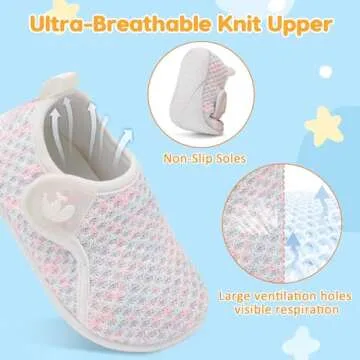 FEETCITY Slip On Toddler Shoes Boys Girls Kids Sport Sneakers Baby First Walking Shoes Breathable Toddler Athletic Running Shoes