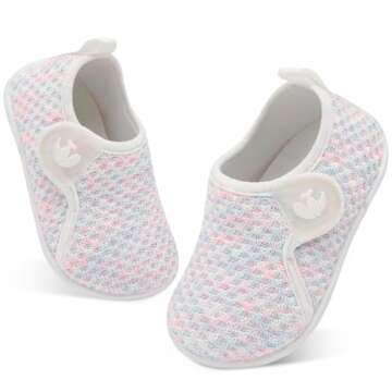 FEETCITY Slip On Toddler Shoes Boys Girls Kids Sport Sneakers Baby First Walking Shoes Breathable Toddler Athletic Running Shoes