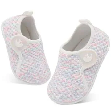 FEETCITY Slip On Toddler Shoes Boys Girls Kids Sport Sneakers Baby First Walking Shoes Breathable Toddler Athletic Running Shoes