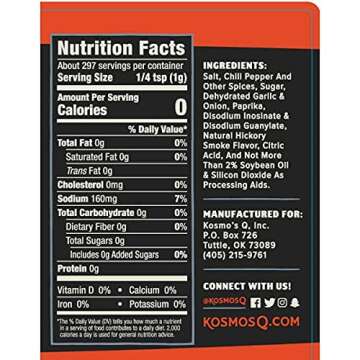 Kosmos Q Cow Cover HOT BBQ Rub | Savory & Spicy Blend | Great on Brisket, Steak, Ribs & Burgers | Best Barbecue Rub | Meat Seasoning & Spice Dry Rub | 10.5 oz Shaker Bottle