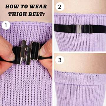 Plus Size Womens Thigh High Socks for Thick Thighs- Extra Long & Thick Over the Knee Stockings- Leg Warmer Boot Socks (Lavender)