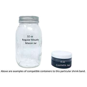 115 x 28 mm Clear Perforated Shrink Band for Cosmetic Jars, Plastic Jars, Regular Mouth Mason Jars and More. [Compatible Diameter Range: 2 1/2” – 2 3/4”] - Bundle of 1,000