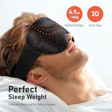 LitBear Weighted Silk Sleep Mask 4.9 oz (140g), Mulberry Silk Sleeping Mask with Detachable Insert, ...