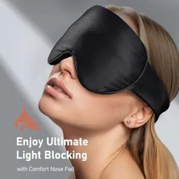 LitBear Weighted Silk Sleep Mask 4.9 oz (140g), Mulberry Silk Sleeping Mask with Detachable Insert, Women Men Pressure Relief Night Light Blocking Eye Mask with Adjustable Strap, for Relax Deep Sleep