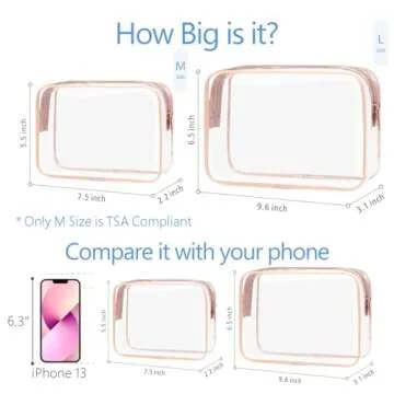 PACKISM TSA Approved Clear Makeup Bags for Travel